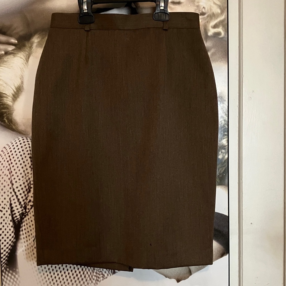 ✨Jacob 100% Wool Brown Pencil Midi Skirt – 7/8